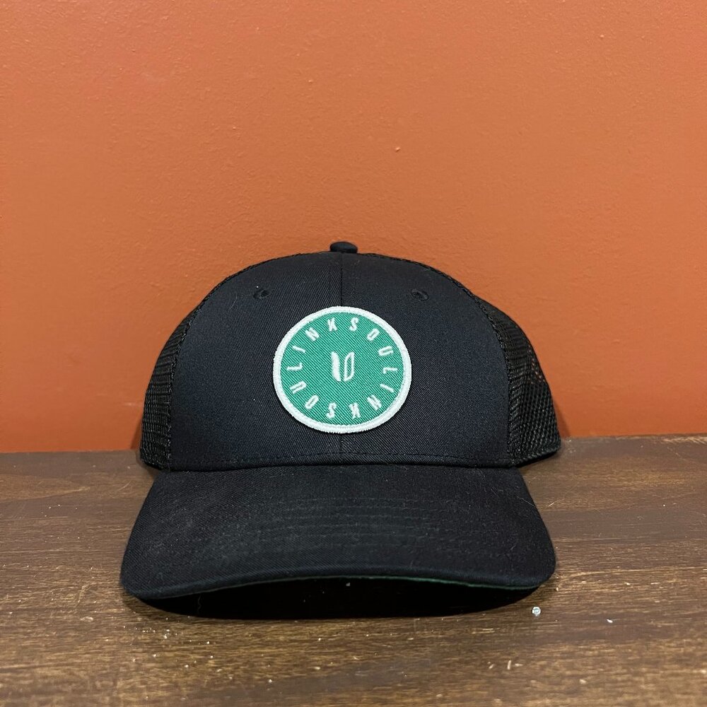 Black Linksoul Golf Hat, Mesh Backing & Snap Closure